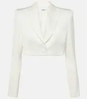 [Alex Perry] Alex Perry Cropped satin blazer AU 16 white