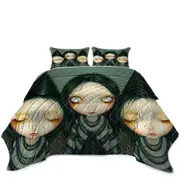 Gothic Painting Three Witchy Sisters Maiden Witches Coverlet