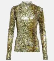 [Stella McCartney] Stella McCartney Sequined mockneck top AU 4 multicoloured