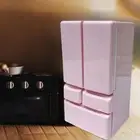 Dollhouse Mini Refrigerator 1/12 Scale Double Door for Micro Landscape Decor