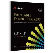 Lot A-SUB Printable Fabric Sticker Paper 8.5x11, Waterproof, Tearproof, Durable