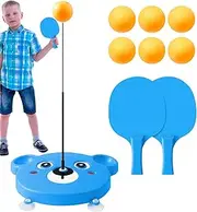 Rebound Table Tennis Trainer,Table Tennis Training Machine Flexible Portable Table Tennis Trainer - Soft Shaft Sucker Pong Ball Trainer Indoor Table Tennis Trainer for Kids Students