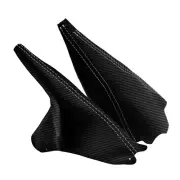 Manual & E Brake Boot PVC Carbon Fiber for Ford Mustang 94-04 Gray Stitch