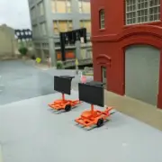 1/87 HO Scale Set of Custom Built Solar Powered Sign Trailers.