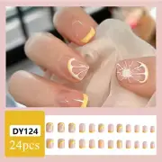 Nail Art Patches Nail Art Short Fake Nail Patches Lemon Fake Nail Patches INS+