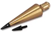 Stanley SOLID BRASS PLUMB BOB 8oz Rust Resistant, Polished-Lacquer *USA Brand