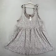 New Torrid 6 Dress Womens 6X Animal Print Slub Tie Shoulder Beach Leopard