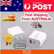 20W Dual USB Type-C and A PD Power Fast Charger Wall Adapter For iPhone iPad