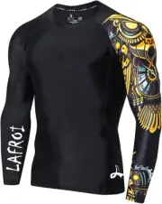 LAFROI Men's Long Sleeve UPF 50+ Baselayer Skins Performance Compression Medium