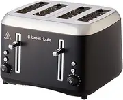 Russell Hobbs Addison 4 Slice Toaster, RHT514BLK, Dual Browning Controls, Defrost & Reheat, Wide Slots, Matte Black