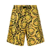 [Versace Underwear] Versace Underwear Barocco Board Shorts IV NUMERIC BLACK/YELLOW