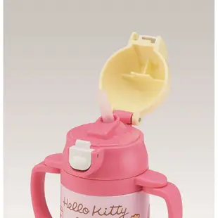 日本 Hello Kitty 不鏽鋼真空保冷 兒童水杯 雙耳吸管學習杯 240ml