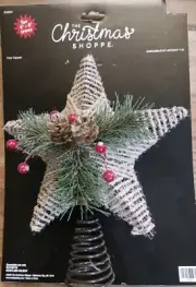 NEW The Christmas Shoppe Rustic Star Tree Topper Woodland 4'-6' Tree