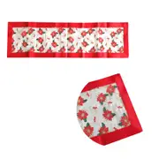 White Holly Sheer Organza Glitter Table Runner 40 x 138 cm White
