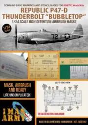 1/24 1ManArmy #24DET002 P-47D Thunderbolt Bubbletop Airbrush Mask