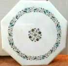 Marble Side Corner Table Top Mosaic Inlaid Parrot Design Inlaid Gift