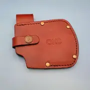 Ontario Axe Sheath Brown Leather Hatchet Storage Belt Case Pouch OKC Camp Plus