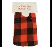 Christmas Tree Skirt Mini 12" Plaid Buffalo Check Red & Black