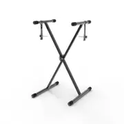 Adjustable X-Style Keyboard Stand with Locking Straps,Digital Piano Stand, Black
