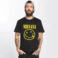 在飛比找蝦皮商城優惠-NIRVANA Smile 黃圖 短袖T恤 黑色 超脫樂團搖