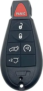 6 ButtonReplacement Key Fob Cover Case fit for Dodge Charge Jeep Grand Cherokee Commander Dodge Grand Caravan Chrysler Town and Country Keyless Entry Key Fob Shell