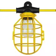 Sunlite 5-Light Indoor Outdoor Commercial Grade Cage Work String Lights Yellow