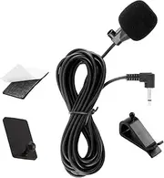 Microphone Jack 3.5 mm External Microphone for Car, Compatible with Sony JVC Kenwood Jensen Alpine Car Radio Bluetooth Navigation, Microphone with U Clamp, Apply Sticker, Plug and Play, 3 m Cable