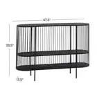Litton Lane Console Table 13.5" L, Oval Metal Narrow Open Wire Frame 2 Shelf