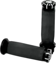 RSD Black Chrono Contrast Cut Cable Hand grips for 82-20 Harley Dyna Touring XL