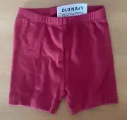 Old Navy Baby Girls Elastic Waist Pull On Cotton Bike Shorts Begonia Rose 12-18M