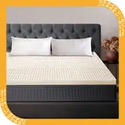 Mona Bedding 5cm Latex Mattress Topper All Size Natural 7 Zone Underlay Protector Soft Bed Pad Cover