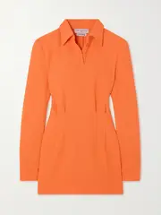 [ROWEN ROSE] ROWEN ROSE - Wool-crepe Mini Dress - Orange - FR 38 FR 38 Orange