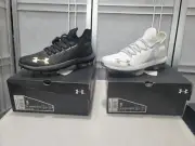 Under Armour UA Harper 4 Low ST Baseball Cleats Men’s Size 9 Black White Gray