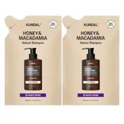 KUNDAL - Honey & Macadamia Nature Shampoo - Refill Pack - 400ml DUO Set - White Musk