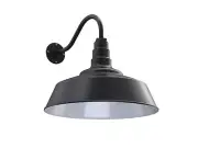 Matte Black 16" Gooseneck King Barn Light Wall Fixture Made In America - New