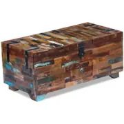 vidaXL Solid Recycled Wood Coffee Table Blanket Box Storage Chest Trunk Antique