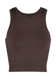 PRISM2 Luminous Ribbed Stretch-jersey Tank - Chocolate - One Size One Size