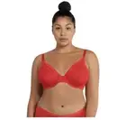 PARFAIT Maya Full Figure Unlined Plunge Everyday Bra 38DD Semi Sheer Wired New