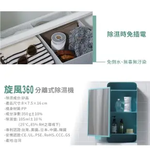 【GW 水玻璃】旋風360 分離式迷你除濕機 1入 不含還原座(ACA335A)