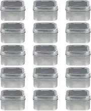 SEWACC DIY Candle Making Kit Metal Storage Tin Containers with Lids Square Tins Boxes