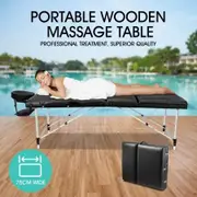 75Cm Width Foldable Height Adjustable Massage Table Bed Padded W/6Cm Thick Foam Portable Easy Carry