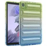 For Samsung Galaxy Tab A7 Lite/8.7/T225/T220 Down Jacket Gradient Glitter Shell and Blue Gradient