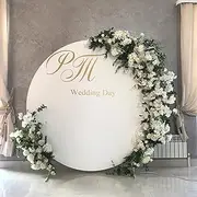 ZLHETWT Round Backdrop Cover, Round Arch Cover, Circle Backdrop Cover, Circle Arch Backdrop Cover for Birthday Party Wedding Banquet Décor (White 2m)