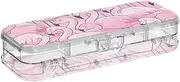 Yoogain Cartoon Cute Flamingos Pink Plastic Pencils Box Clear Double Layer Hard Pens Case Boxes For School With Lid