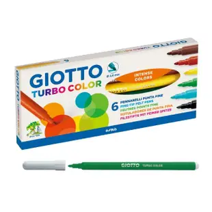 【GIOTTO】可洗式兒童隨身彩色筆-6色(彩筆 繪畫 繪圖 塗鴉 手繪 學生 辦公室 事務用品)