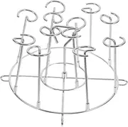 TOBBOMEY 1 Set Stainless Steel Air Fryer Skewer Holder Vertical BBQ Skewers Stand for Kitchen Cooking Grilling Capacity for Meat and Vegetables