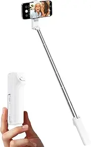 Viozon Selfie Stick, Extendable, with Remote Control, White