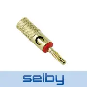 Gold Plated Stackable Banana Plugs Red Accepts Up To 10 AWG PP0426R