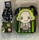 Beetlejuice Chibi Crossbody Bag, Sand worm Lanyard & Lydia & Chibi Pin Set