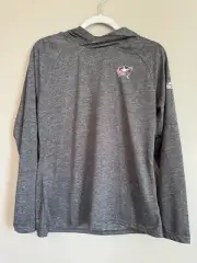 NWT Adidas Womens Columbus Blue Jacket Hooded Grey Drifit Shirt Large